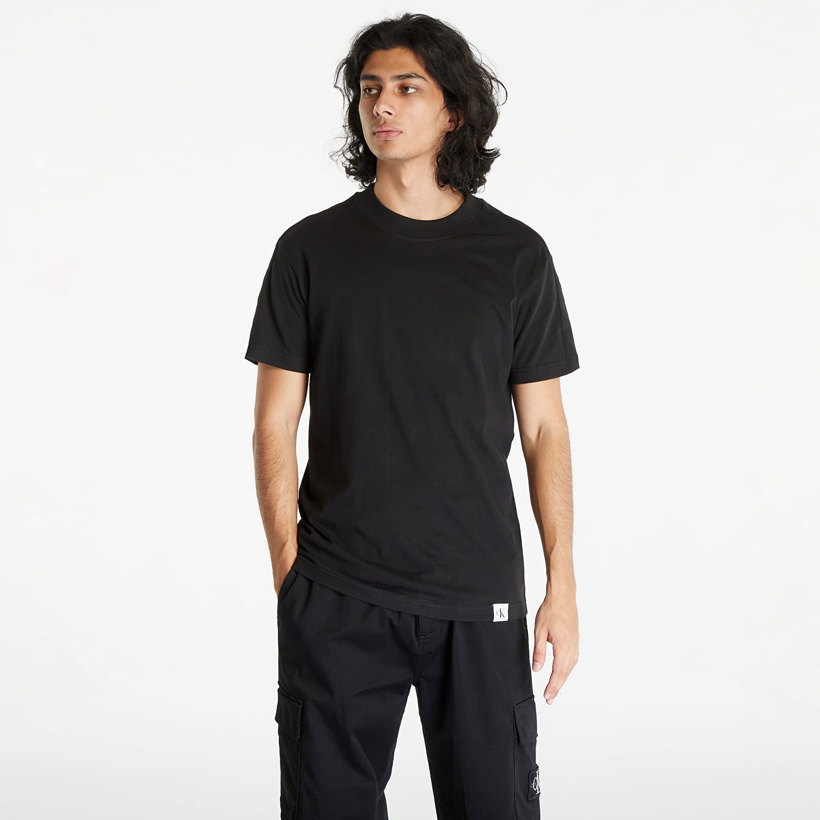 Jeans Woven Tab Short Sleeve Tee Black