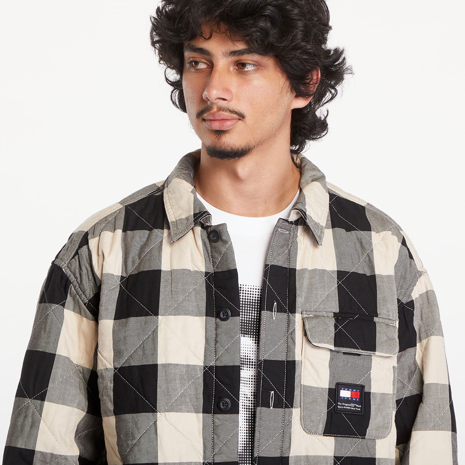 Lined Check Overshirt Black