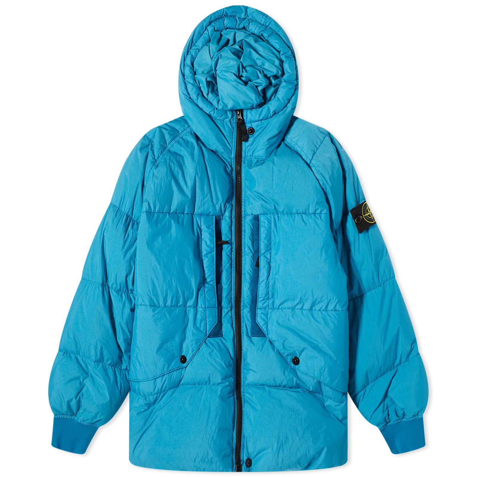 Crinkle Reps Hooded Down Jacket