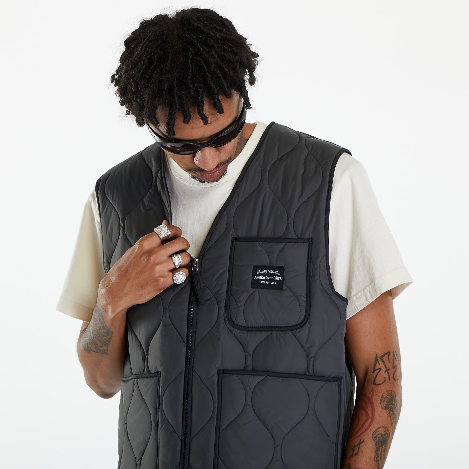 Quilted Vest Charcoal