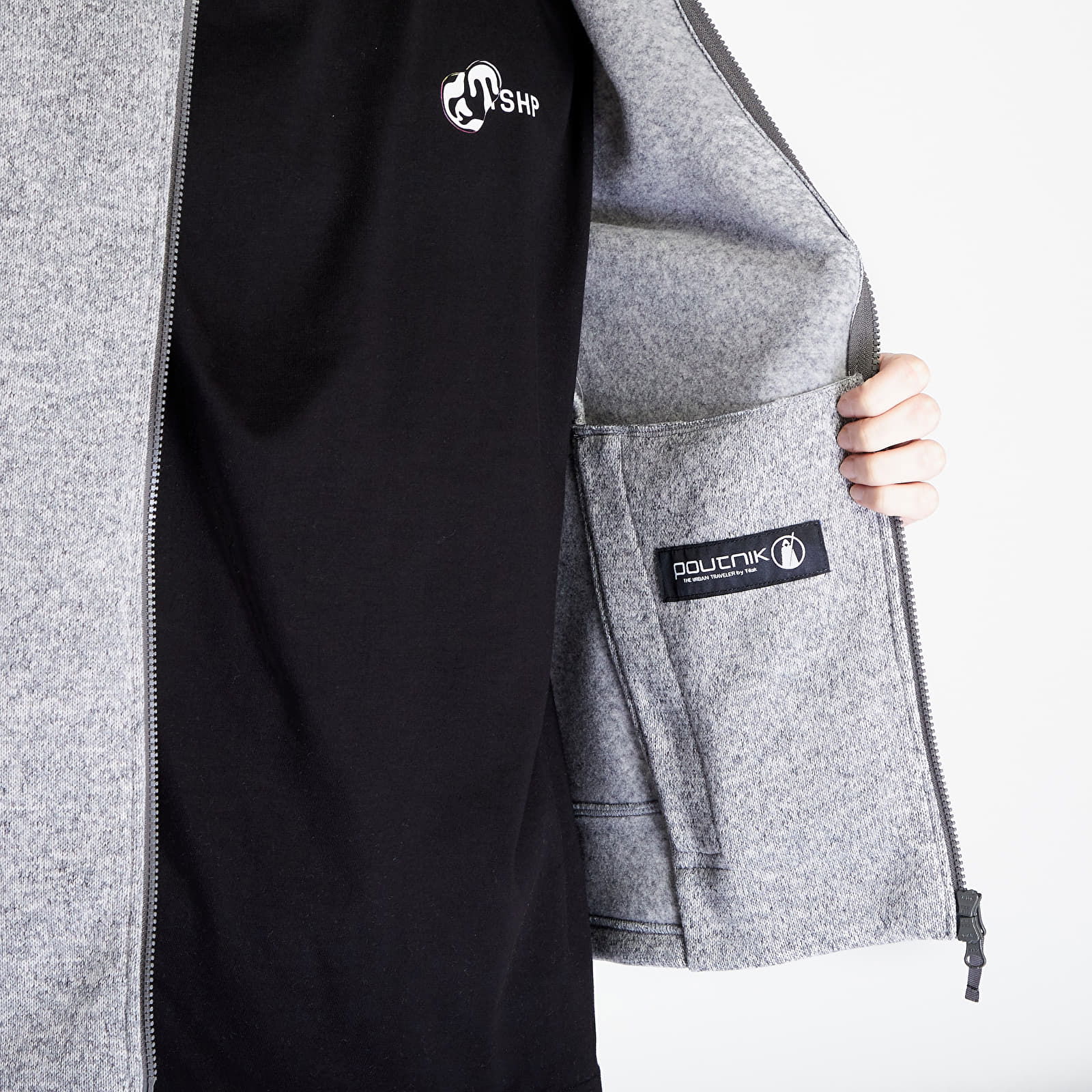 Poutnik by Monk Zip Sweater Grey Melange