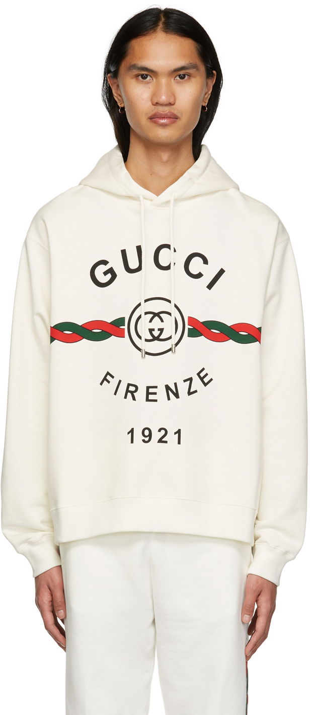 Sweatshirt Gucci S'IL VOUS PLAIT! Hoodie Natural 721427-XJFFW-9162