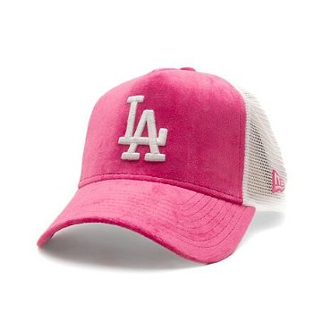New Era 9FORTY A-Frame Trucker MLB Velour Los Angeles Dodgers - Blush Pink 60503425