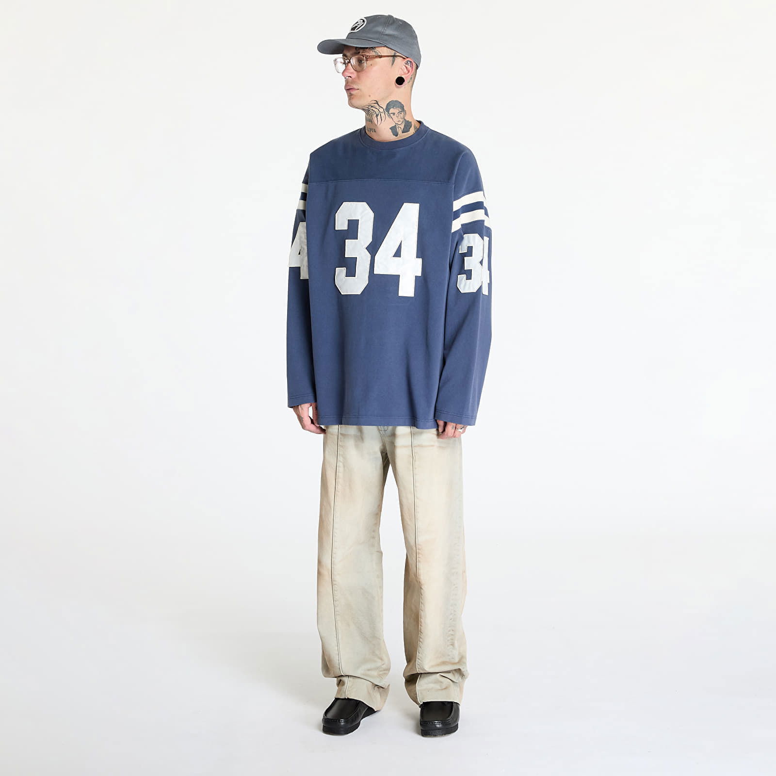 Football L-S T-Shirt UNISEX Insignia Blue/ Tofu