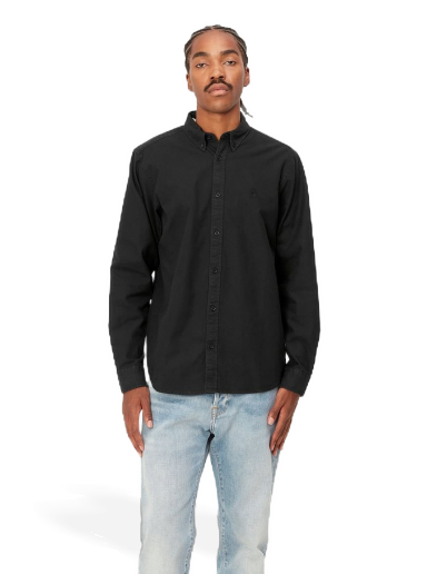 L/S Bolton Shirt "Black garment dyed"