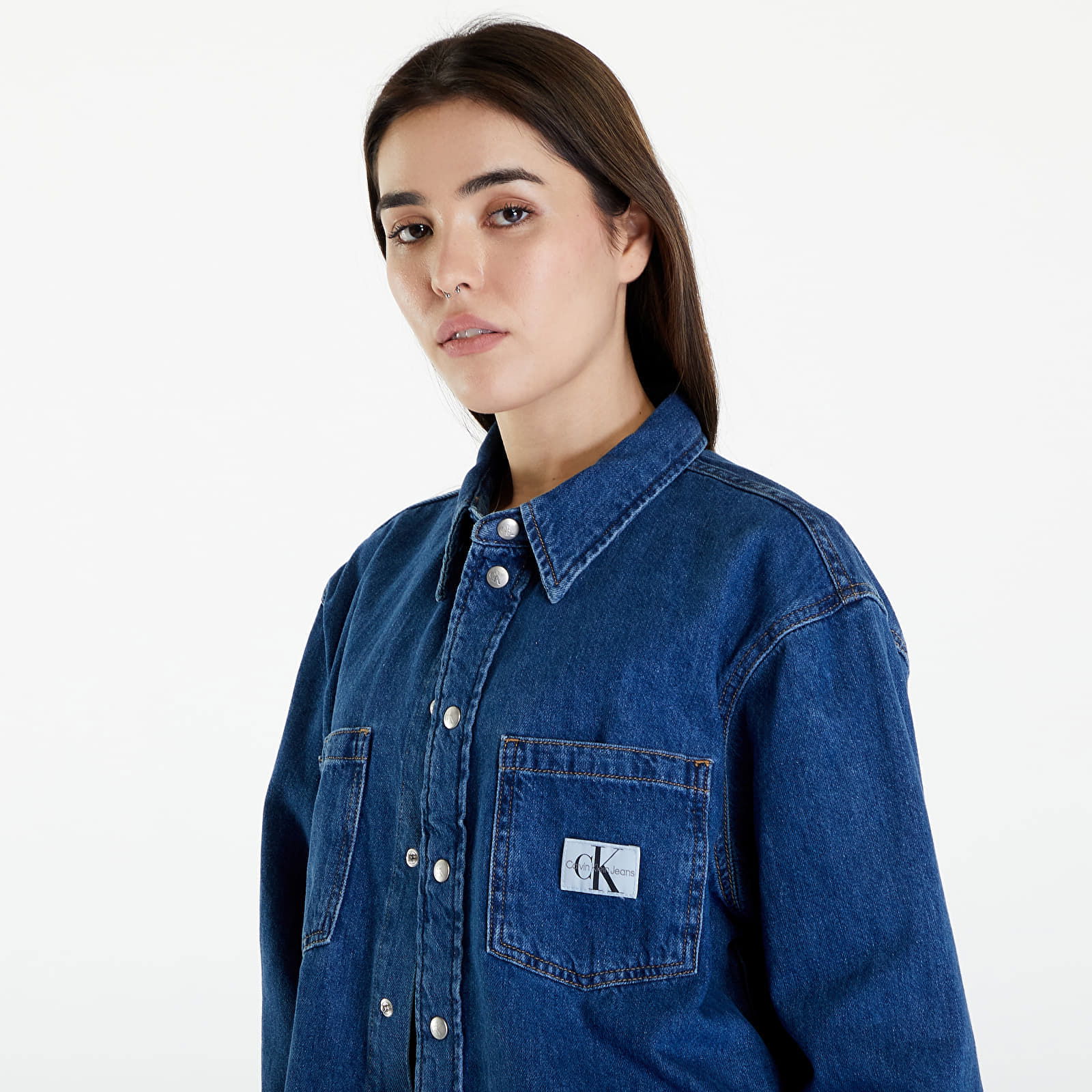 Cropped Dad Denim Shirt