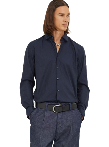 Slim-fit Shirt in Structured Cotton Dobby