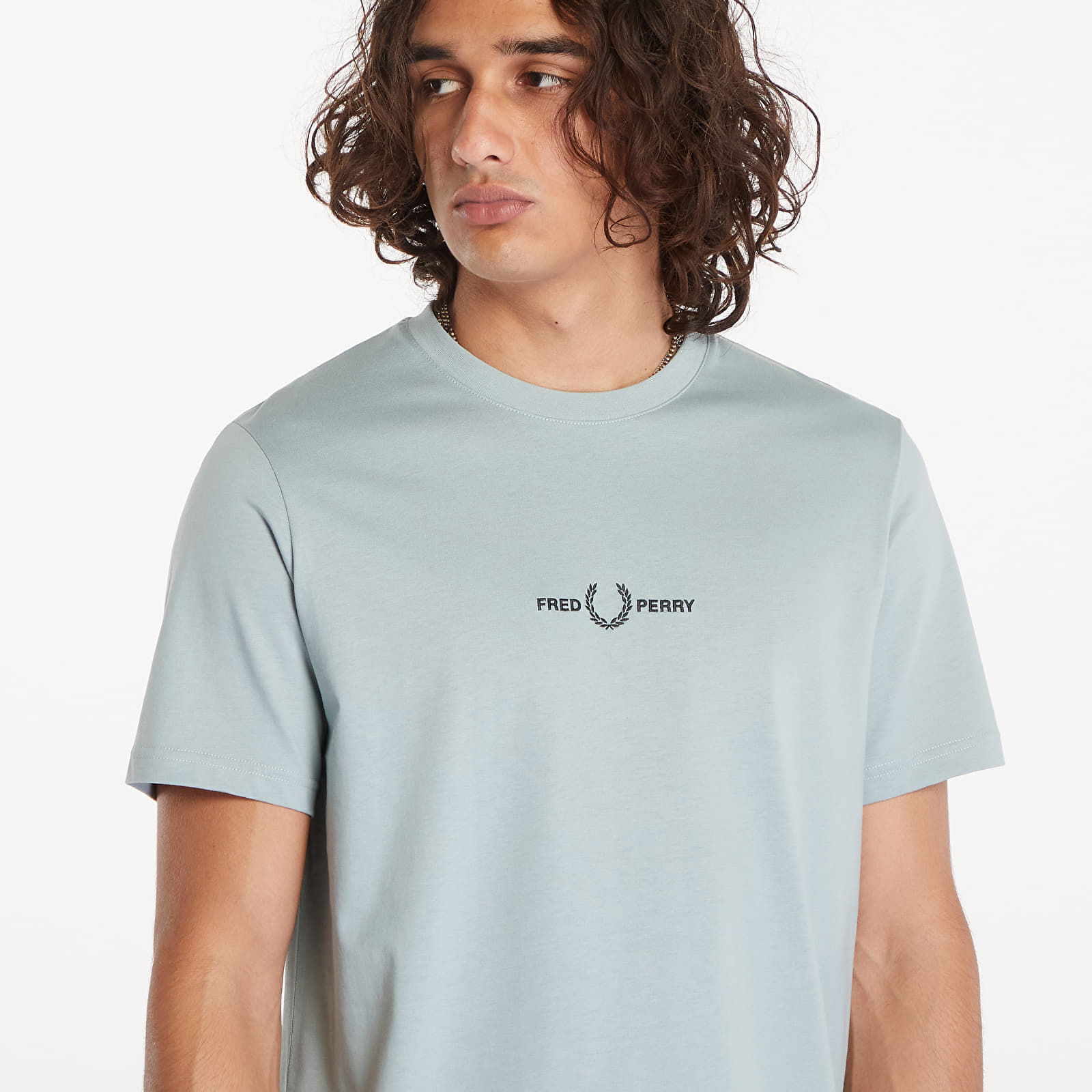 Embroidered T-Shirt Silver Blue