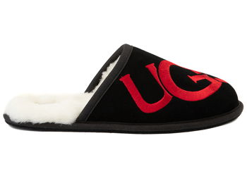 UGG Scuff Logo Slipper Black Red 1101324-BLK