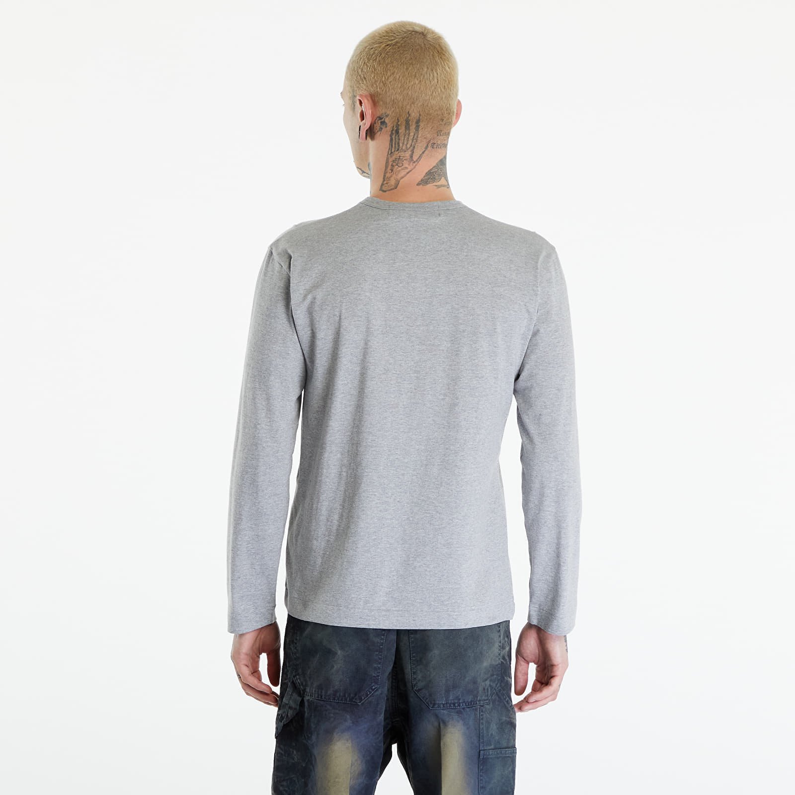 PLAY Long Sleeve Logo Print T-Shirt UNISEX Grey