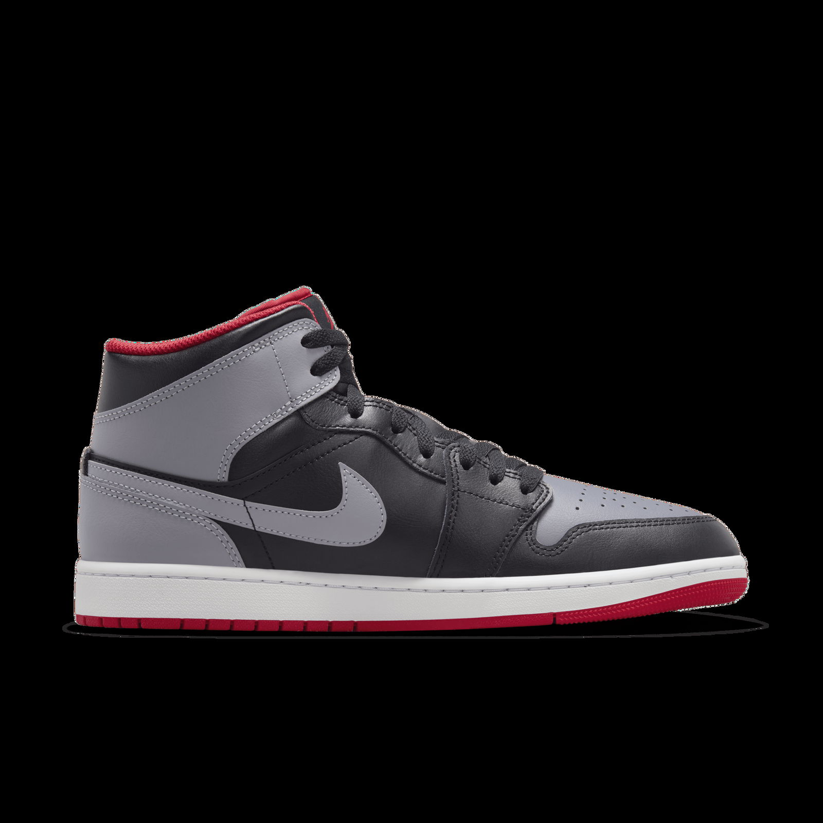 Air Jordan 1 Mid "Black/Cement Grey / Fire Red / Sail"