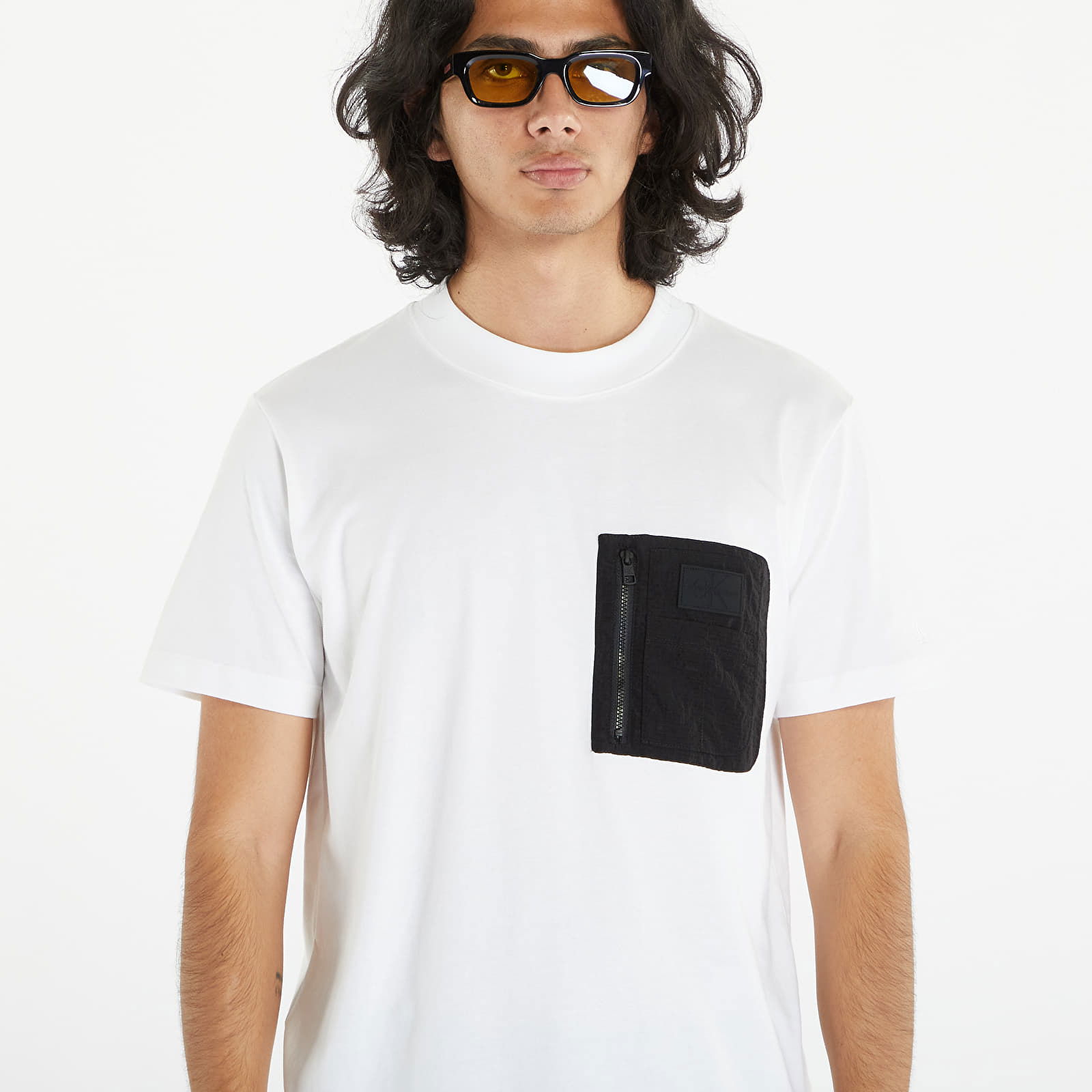 Jeans Mix Media Tee White