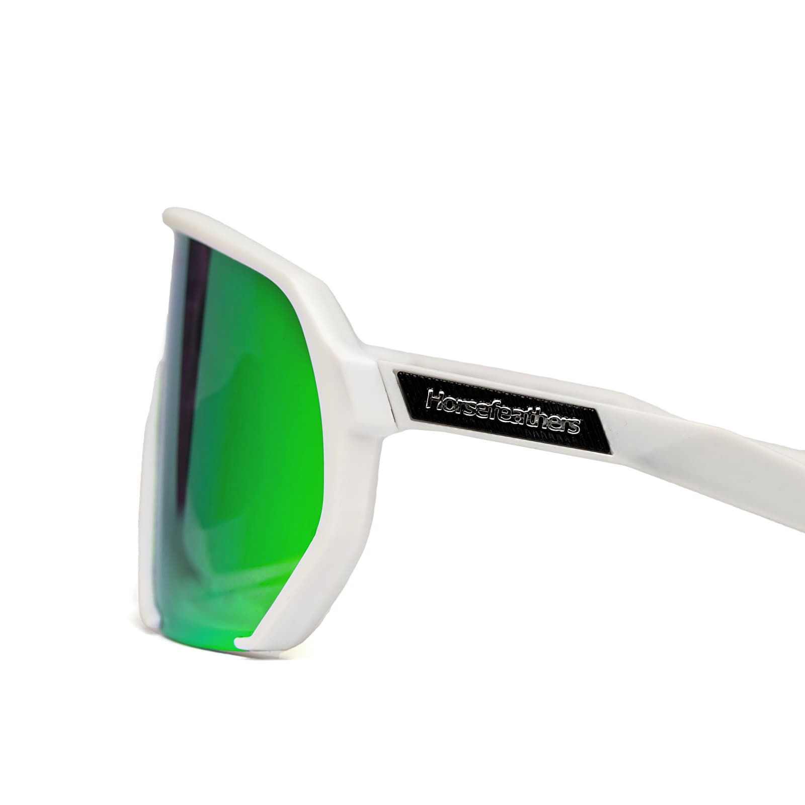 Archie Bike Sunglasses White/ Mirror Green