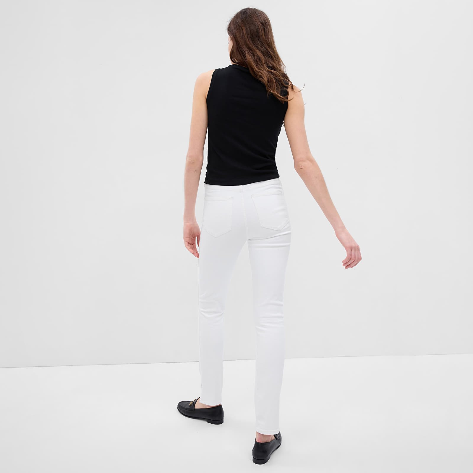 Denim Pants Vintage Slim High Rise Optic White