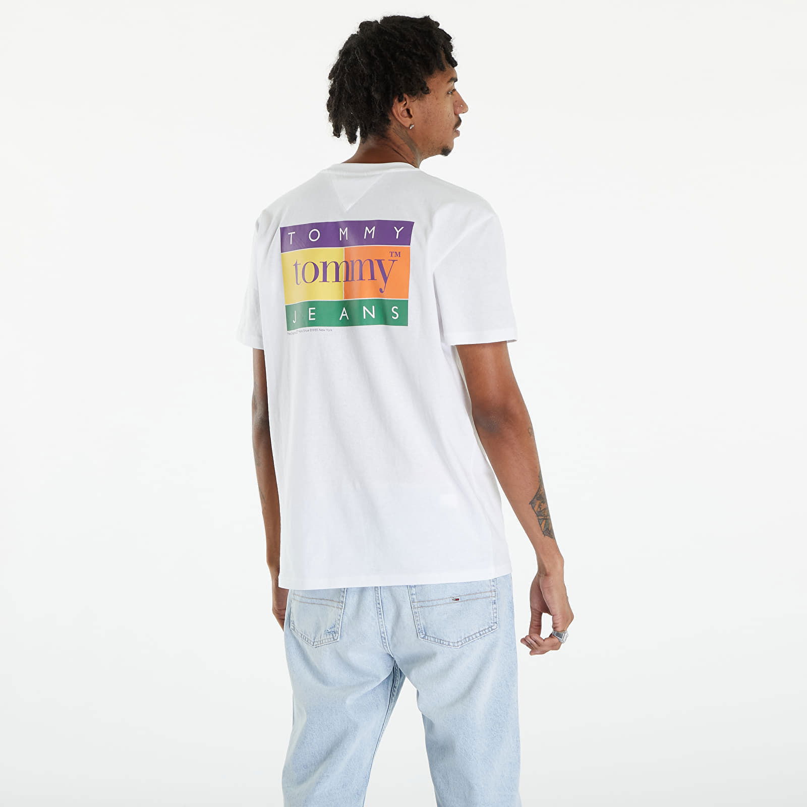 Oversized Serif Flag Logo Logo T-Shirt White