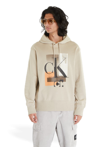 Jeans Connected Layer Land Hoodie Beige