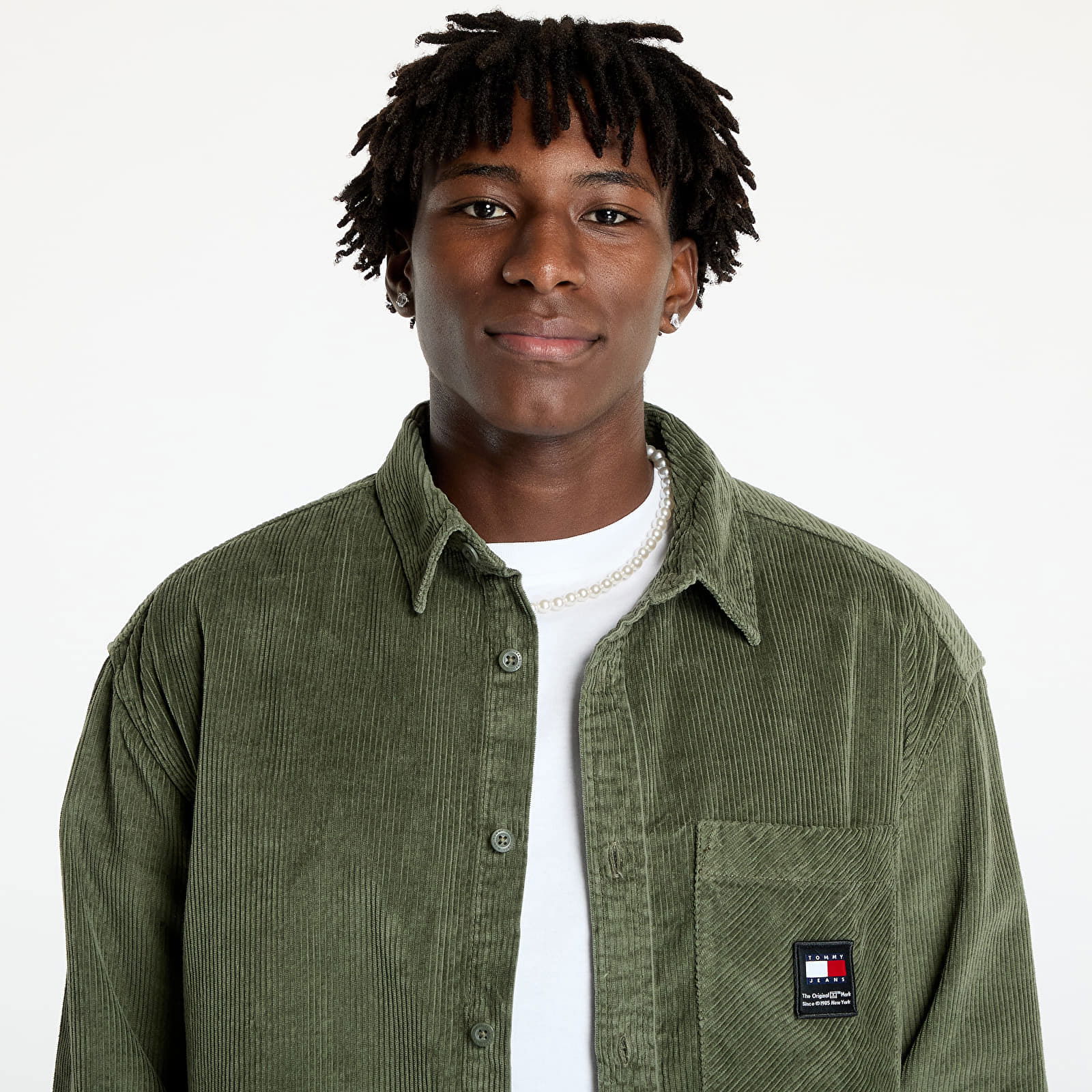 Corduroy Relaxed Fit Shirt Green