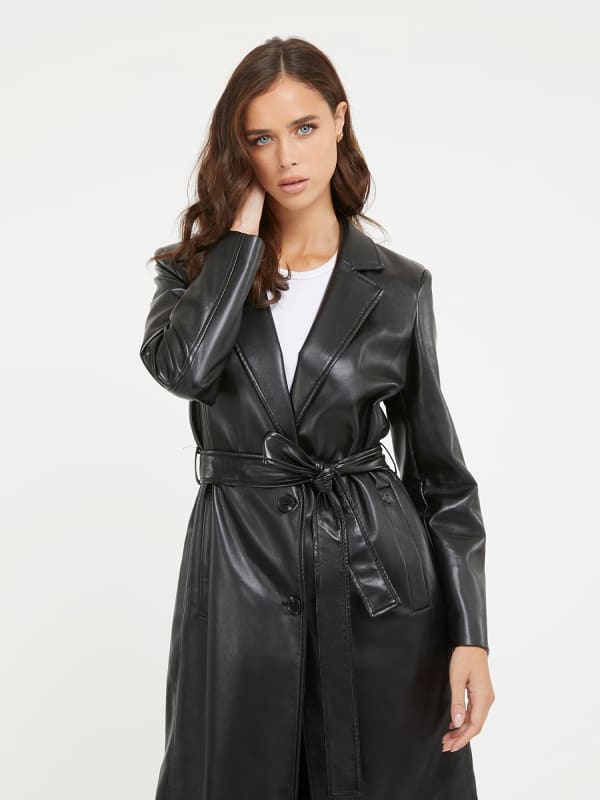 Faux Leather Coat