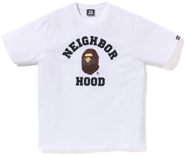 Bape x Neighborhood College Tee White Velikost: M