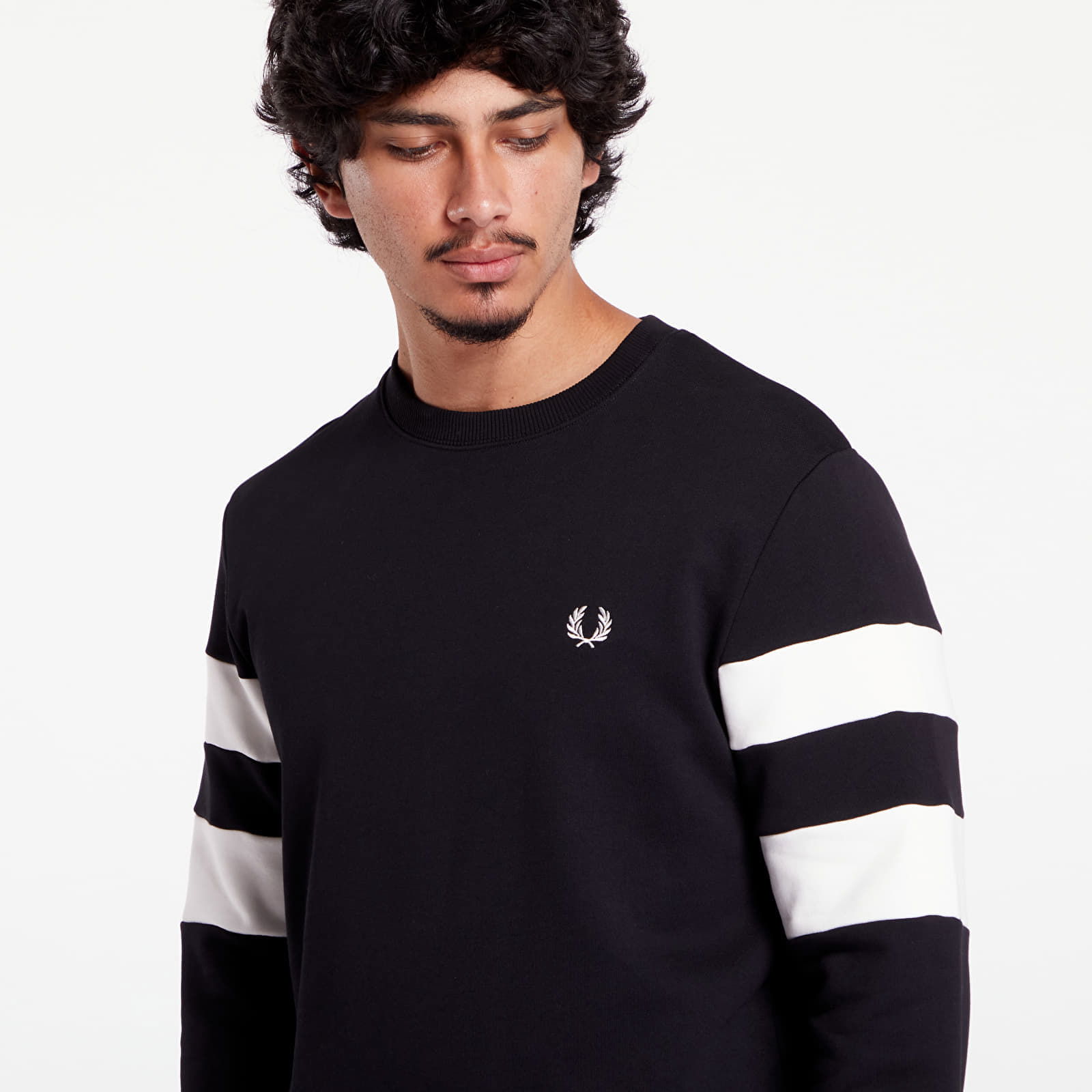 Tipped Sleeve Sweatshirt Black