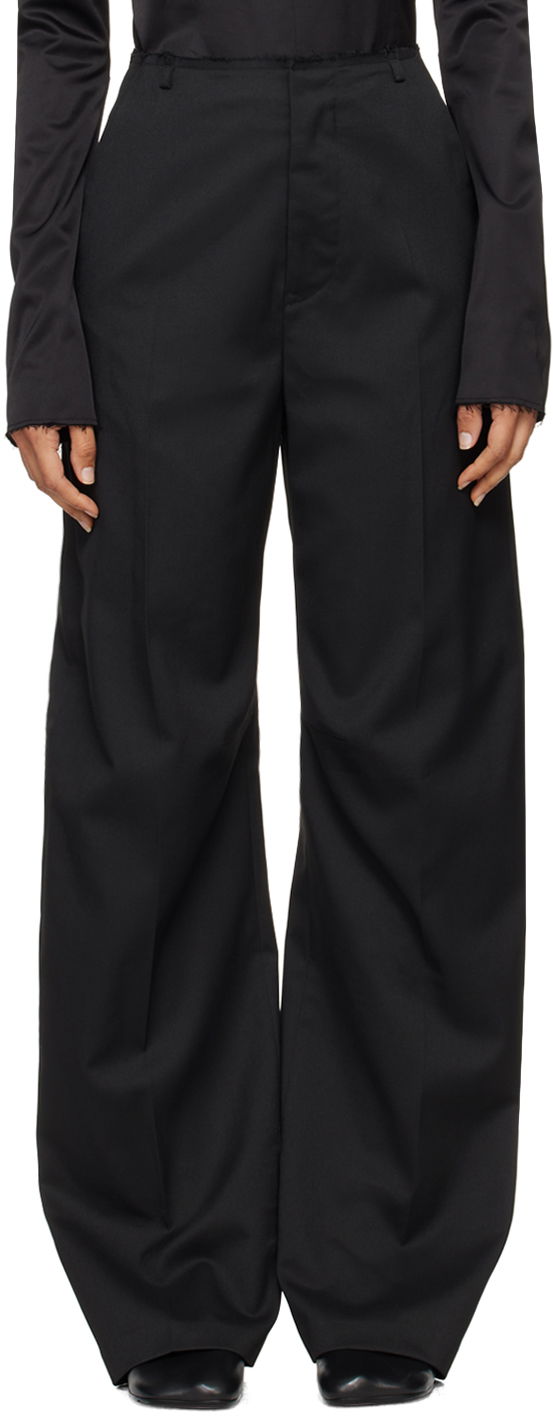 MM6 Black Raw Edge Trousers