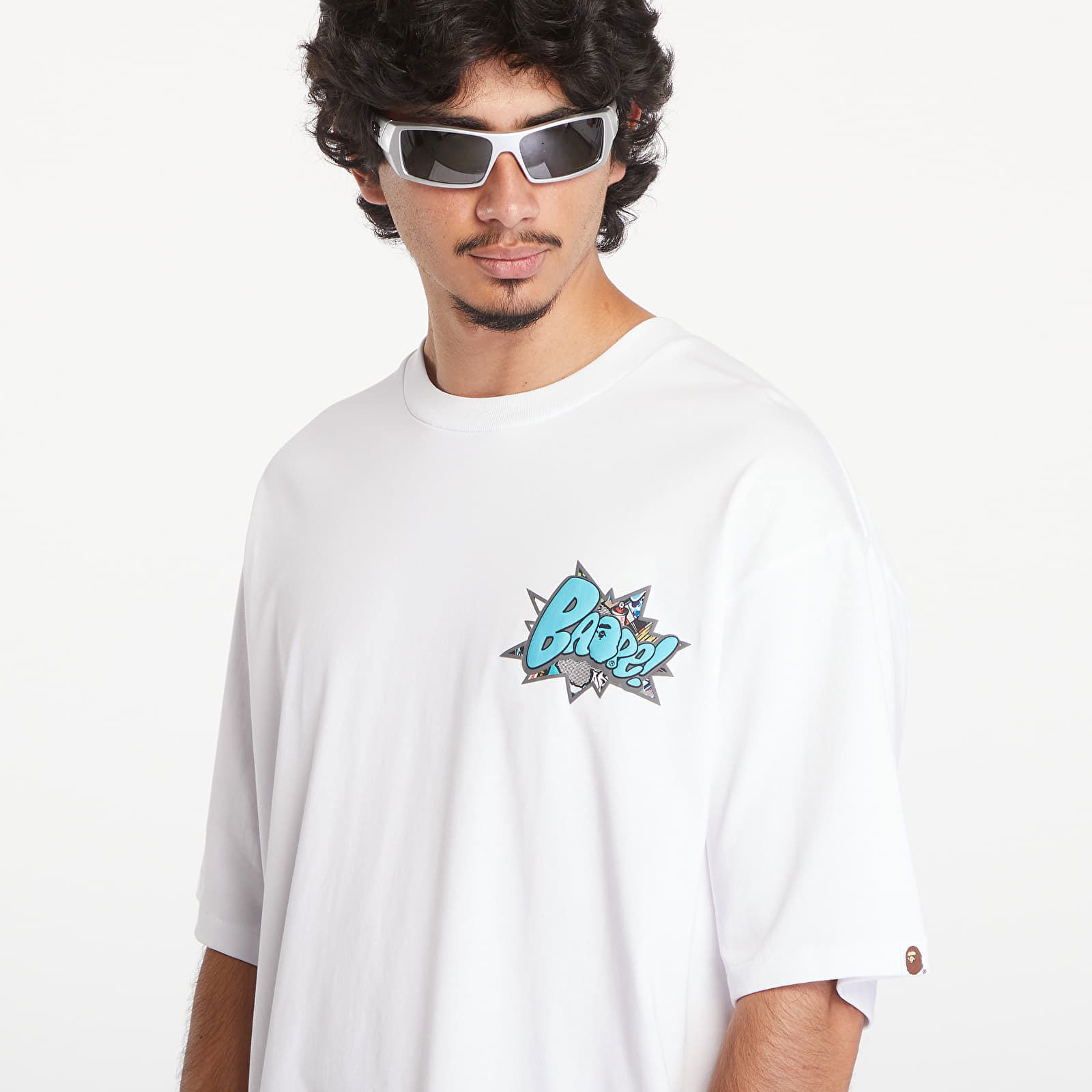 A BATHING APE Graffiti Bape Relaxed Fit Short Sleeve Tee White