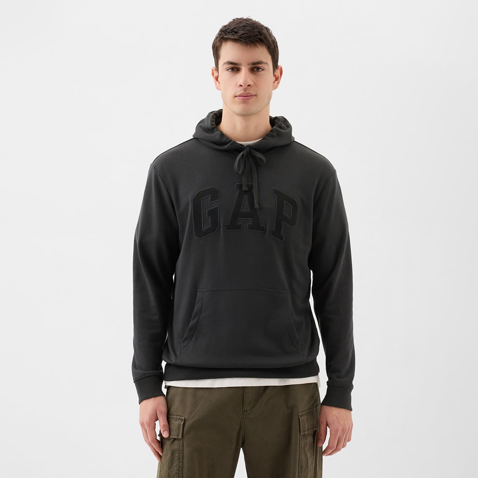 French Terry Pullover Logo Hoodie Moonless Night