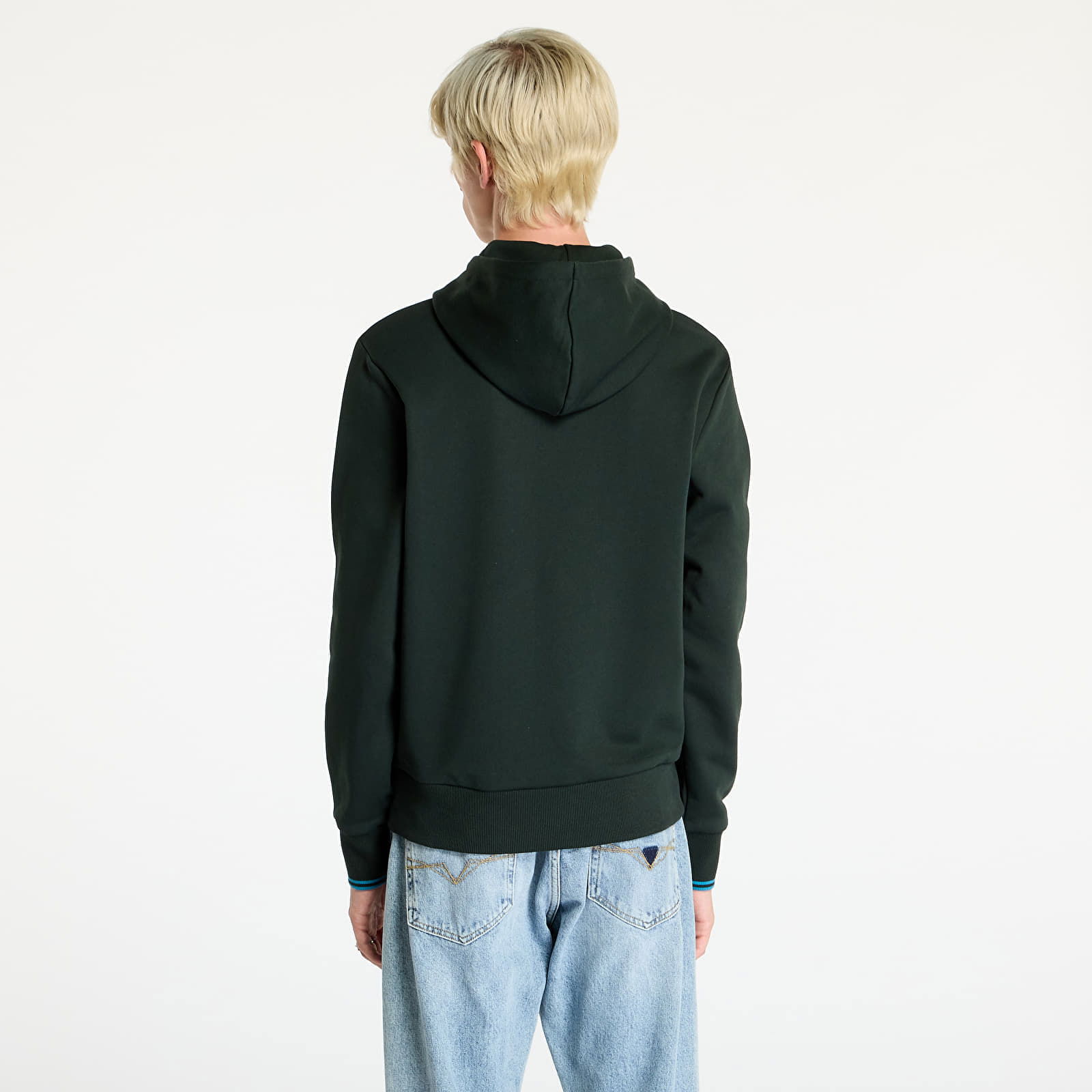 Tipped Hooded Sweatshirt Night Green/ Ocean