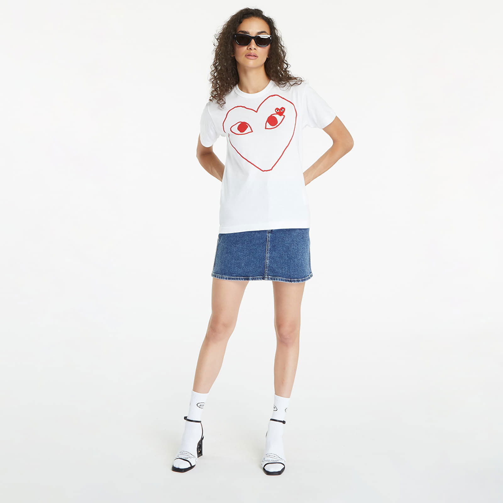 PLAY Heart Logo Short Sleeve Tee UNISEX White