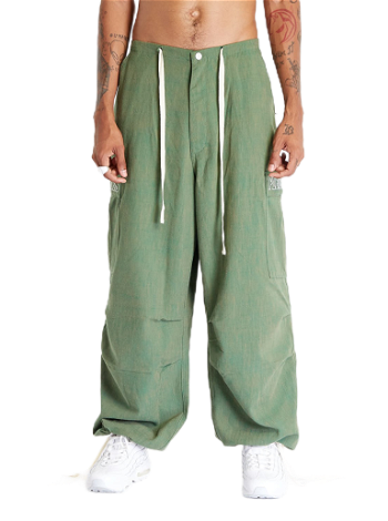 Pleasures Visitor Wide Fit Cargo Pants Green P23F012 GREEN