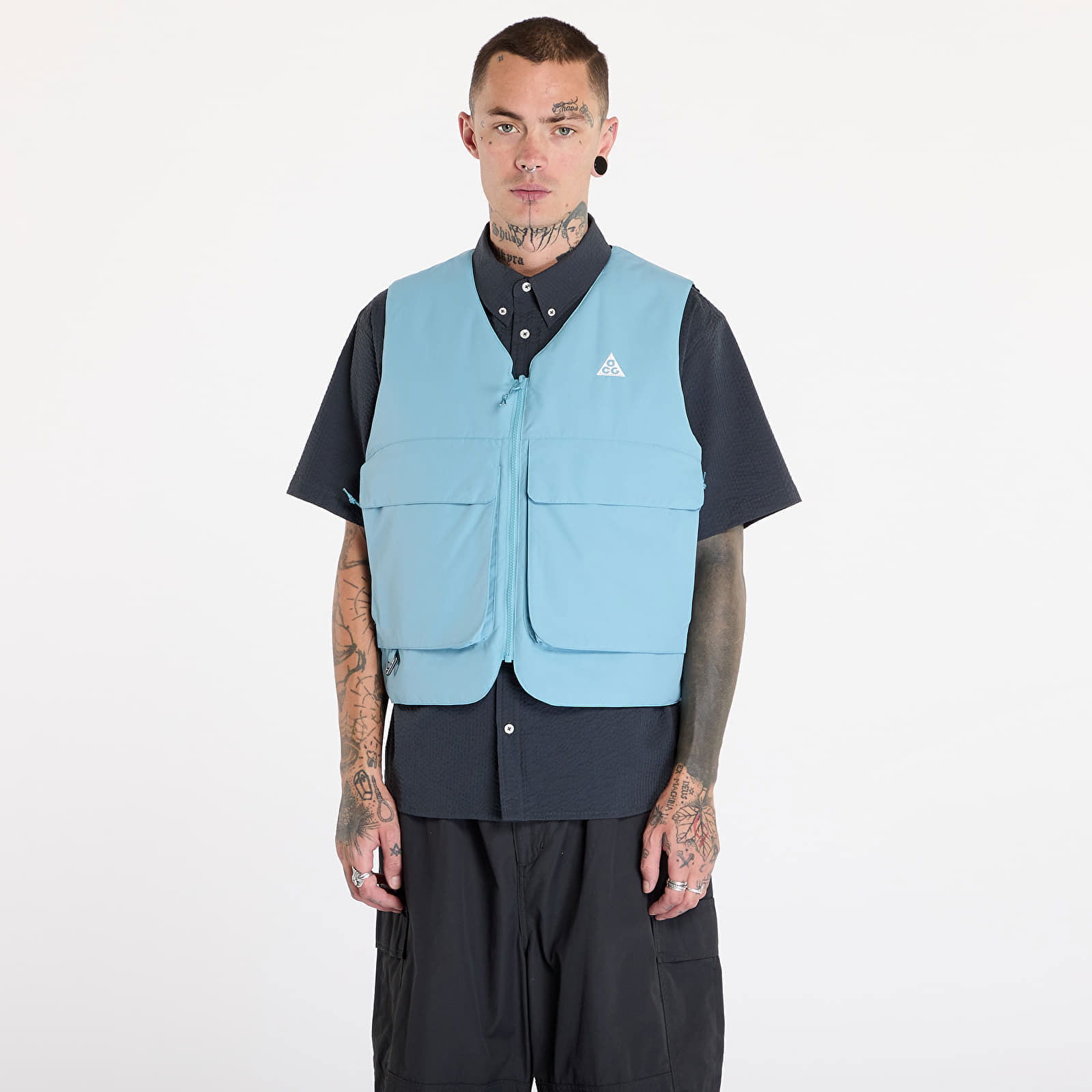 "Skull Peak" PrimaLoft® Reversible Vest Denim Turquoise/ Armory Navy/ Summit White