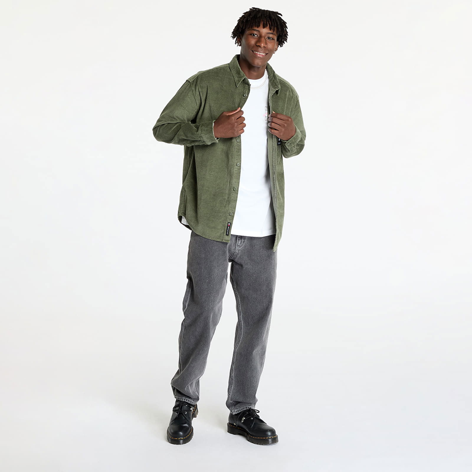 Corduroy Relaxed Fit Shirt Green