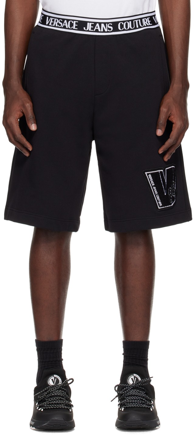 Couture Black V-Patch Shorts