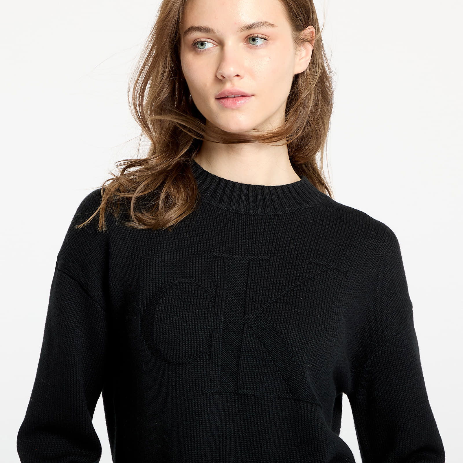 Intarsia Loose Sweater Black