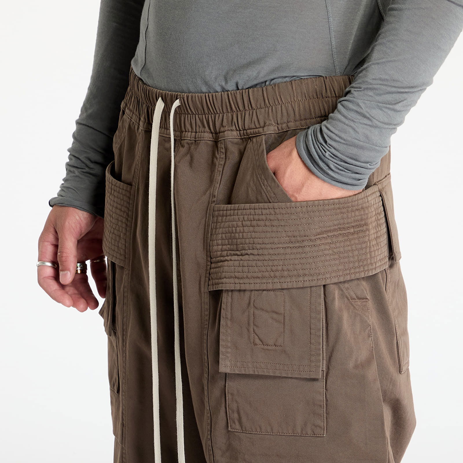 DRKSHDW Woven Pants Creatch Cargo Wide Drawstring Pants Dust