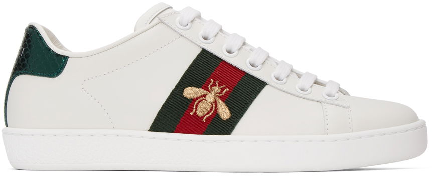 Embroidered Bee Ace Sneakers 'White'