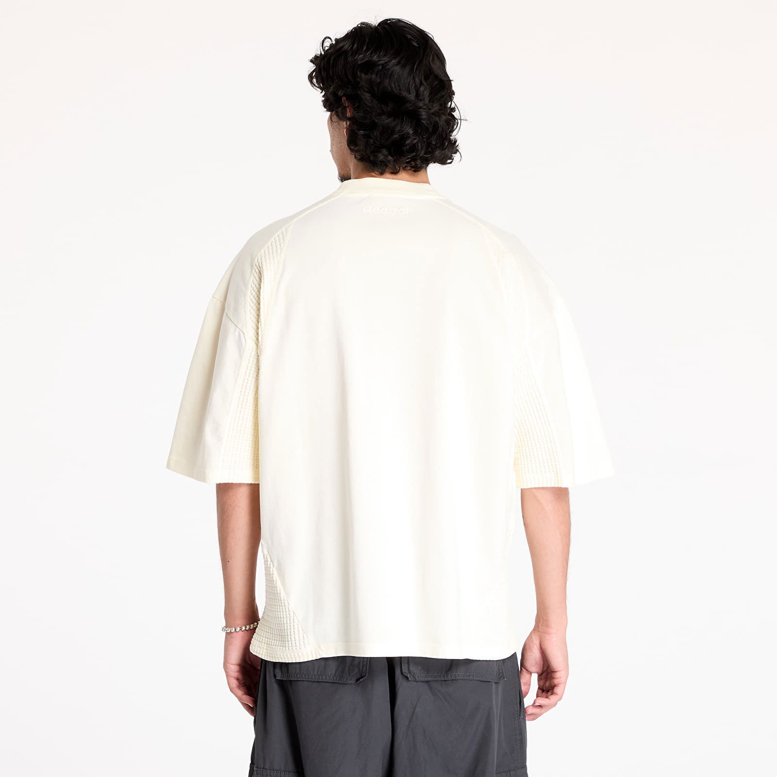 Short Sleeve Uniform Bi-Material Tee Coconut White