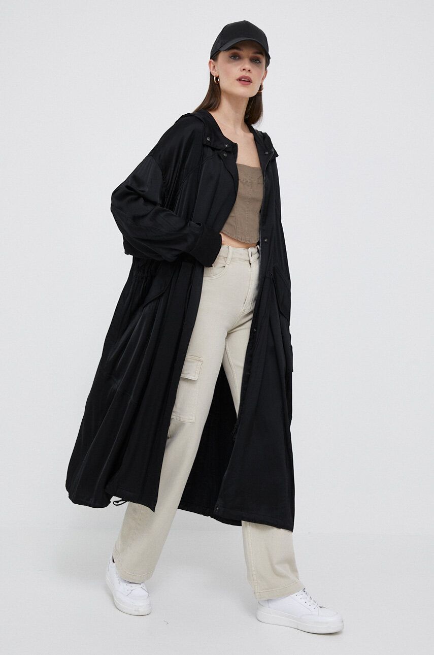 Oversized Sateen Parka Coat