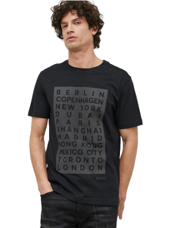 BOSS Cotton-Jersey T-Shirt City Artwork And Rhinestone Logo 50483773