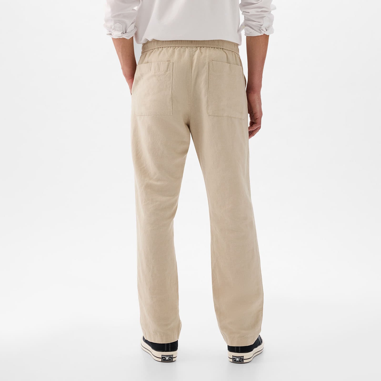 Linen Pull On Pants Regular Grey