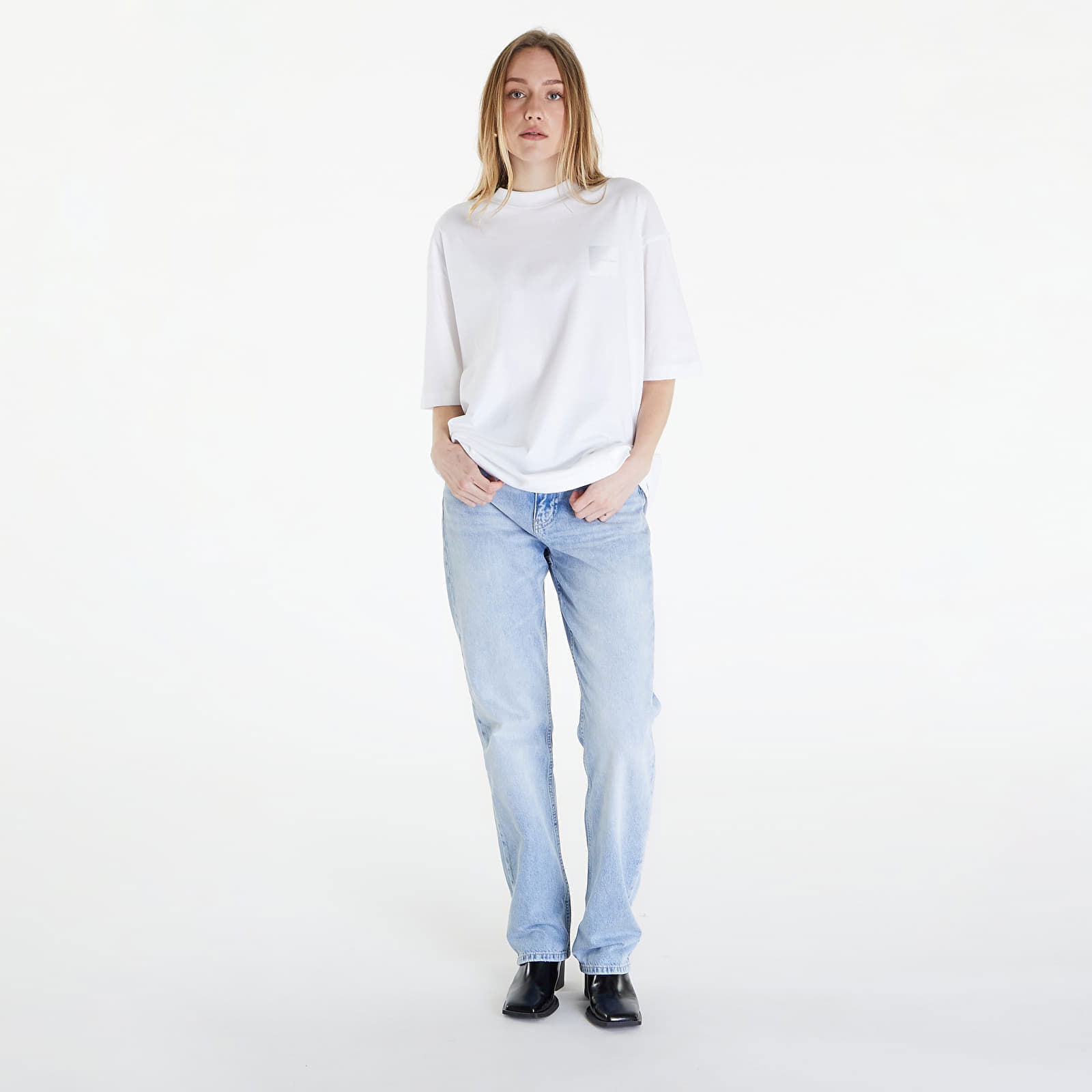 Jeans Warp Logo Boyfriend T-Shirt White