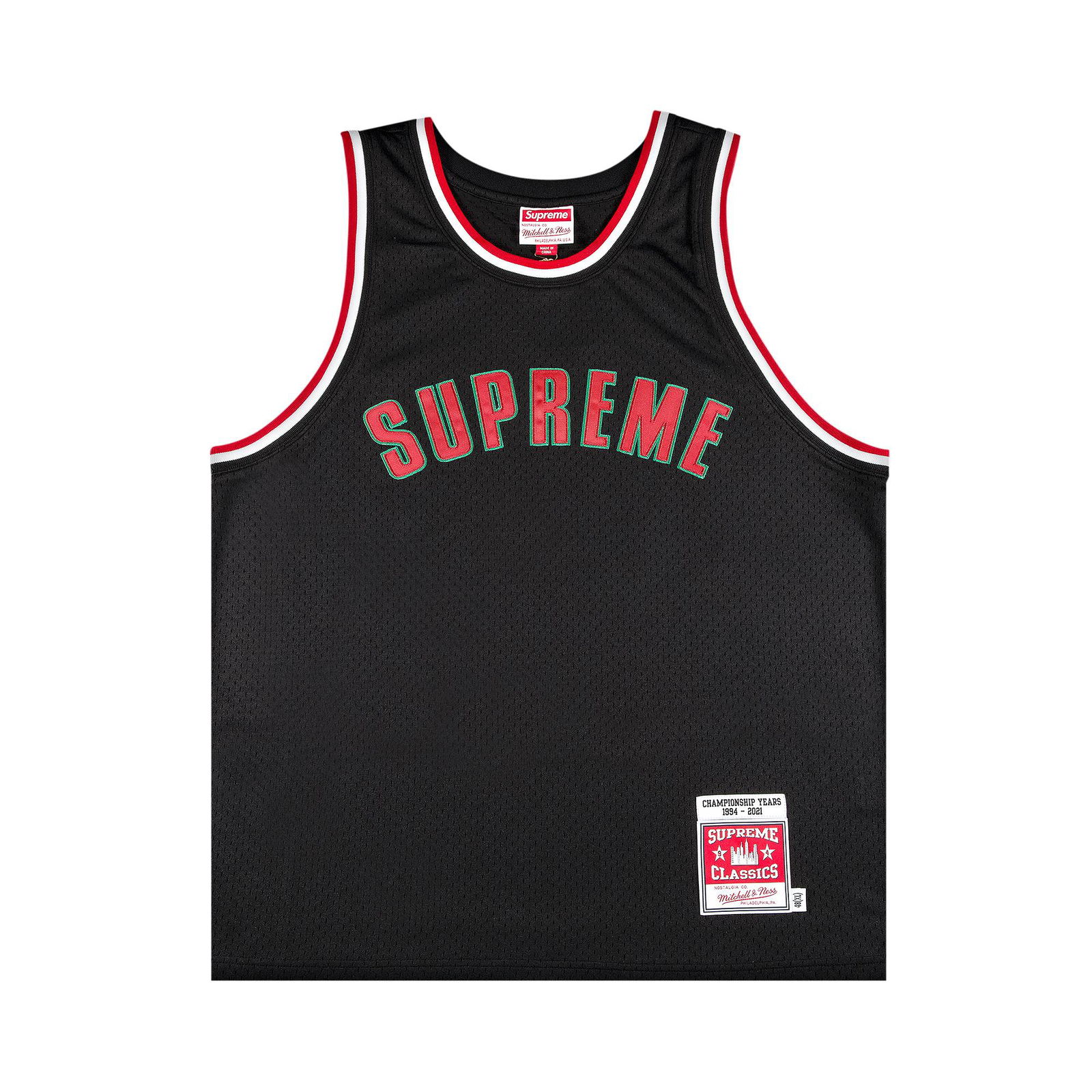 Dres Supreme Mitchell And Ness x Basketball Jersey SS21KN58 BLACK