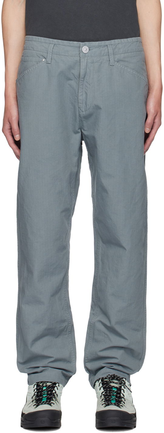 Gray Straight-Leg Trousers