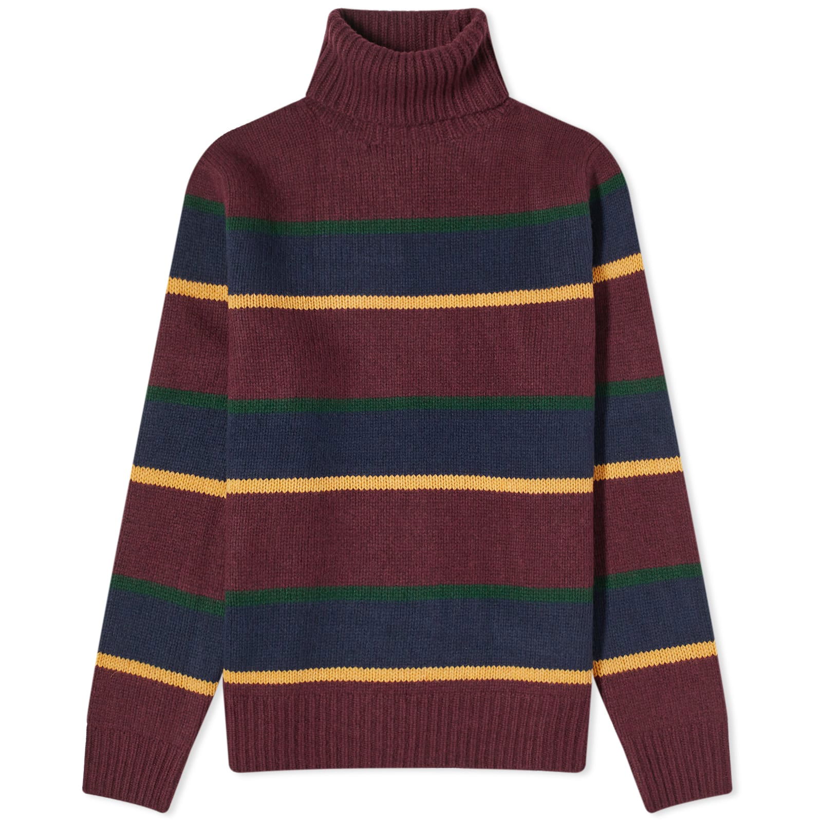 Polo Ralph Lauren Stripe Roll Neck Knit Aged Wine