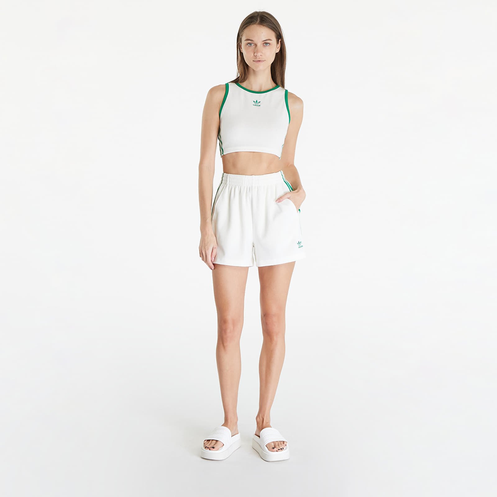 Terry Crop Tank Off White