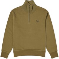 Knitted Trim Zip Neck Sweatshirt