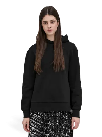 KARL LAGERFELD Leather Mix Hoodie with Pleats 220W1811