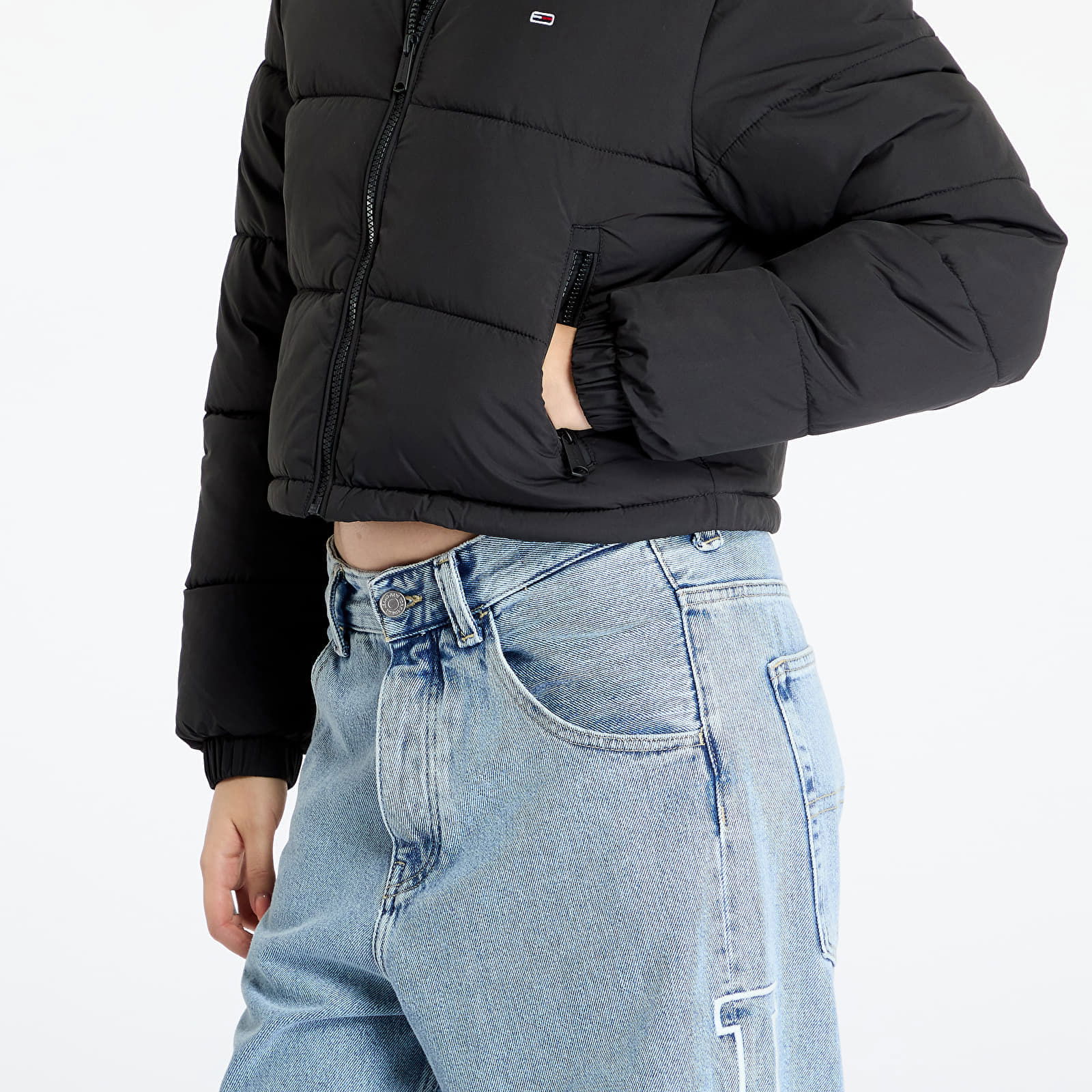 Tommy Jeans Crop Essential Puffer Jacket Black