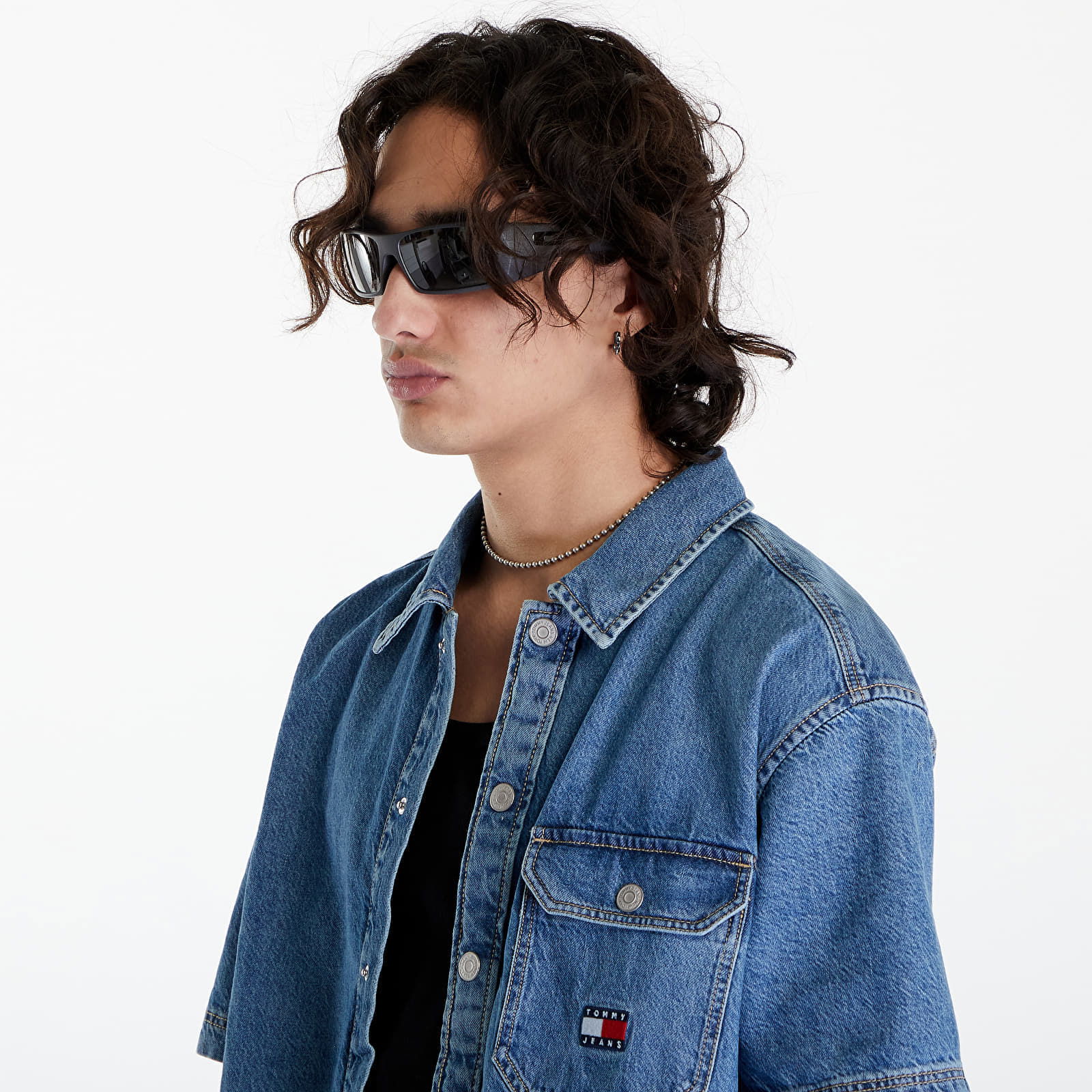 Denim Short Sleeve Overshirt Mid Indigo