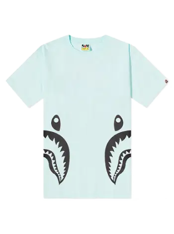 BAPE Bicolor Side Shark Tee 001TEI301027M-SAX